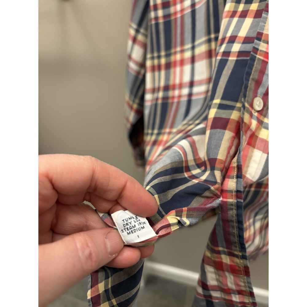 Ralph Lauren Blake Mens L Shirt Button Down Red Pony Blue Plaid Preppy Patriotic - Picture 9 of 9